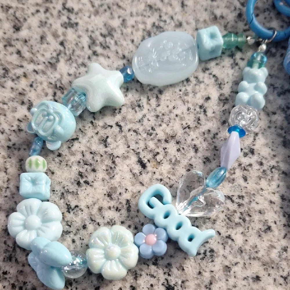 Blue and Green Kids Charm Keychain